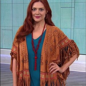 Red Seed Bead Necklace Long Braided Tassel Statement Piece NWT